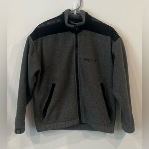 Marmot Gray Black Warm Fleece Microfiber Full Zip Up Jacket- M Med - W Large